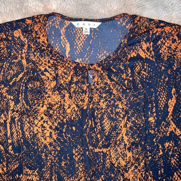 Cabi Snake Skin Animal Print Surplice Wrap Front Blouse Size: Medium - Picture 5 of 11